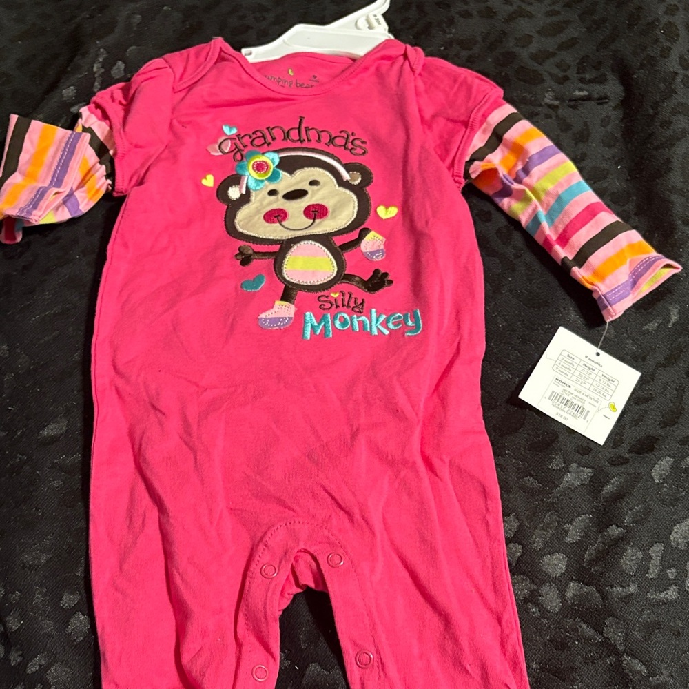 Jumping Beans Pink Monkey One Piece
